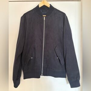 Mango Bomber Zip Up Jacket - Large Navy Blue. Worn Twice.
